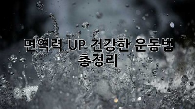 면역력 UP! 건강한 운동법 총정리 💪